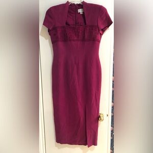Magenta vintage silk dress